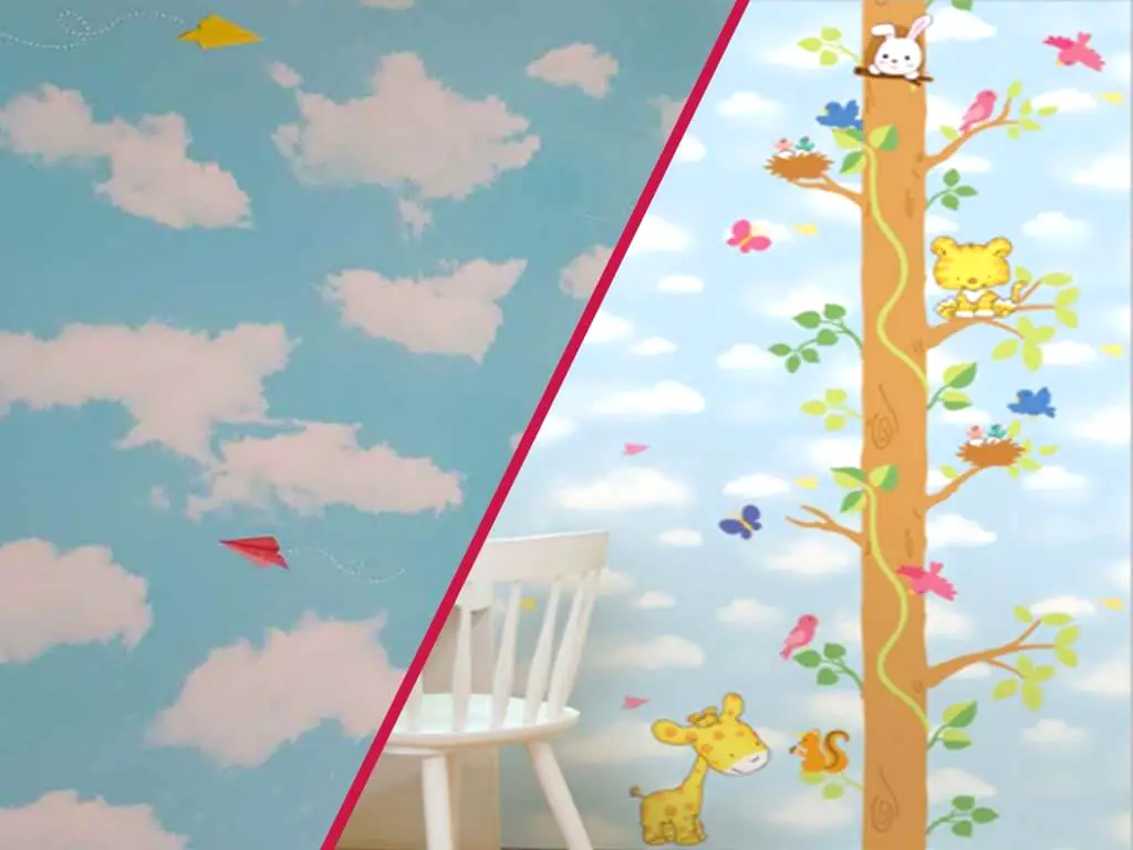 Pachet promo cameră copii-sticker animale şi autocolant nori