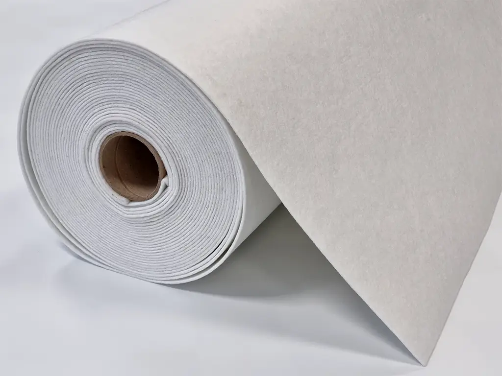 Fetru la metru, pâslă albă cu grosime de 3 mm, 90 cm lățime - produs 100% din materiale reciclate
