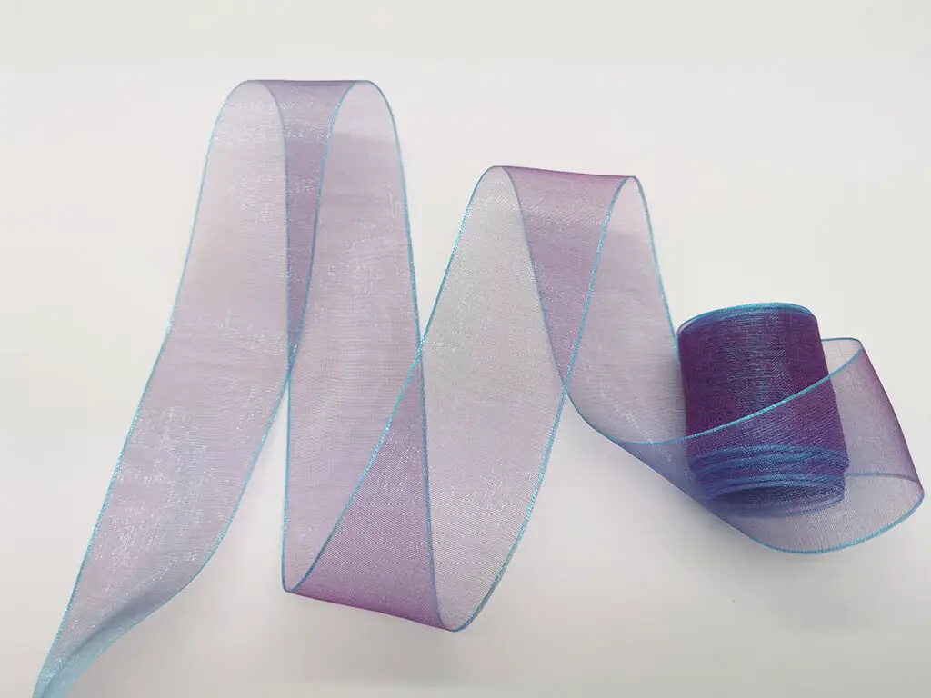 Panglică organza violet,  4 cm x 10 metri, pentru aranjamente, ambalare, decoruri tematice
