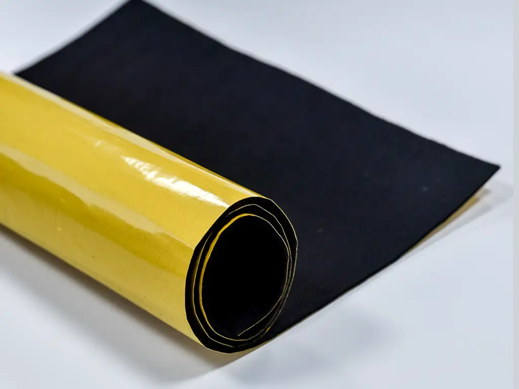 Pâslă autoadezivă, fetru autoadeziv, culoare neagră, pentru protecție suprafețe, rolă de 75x100 cm