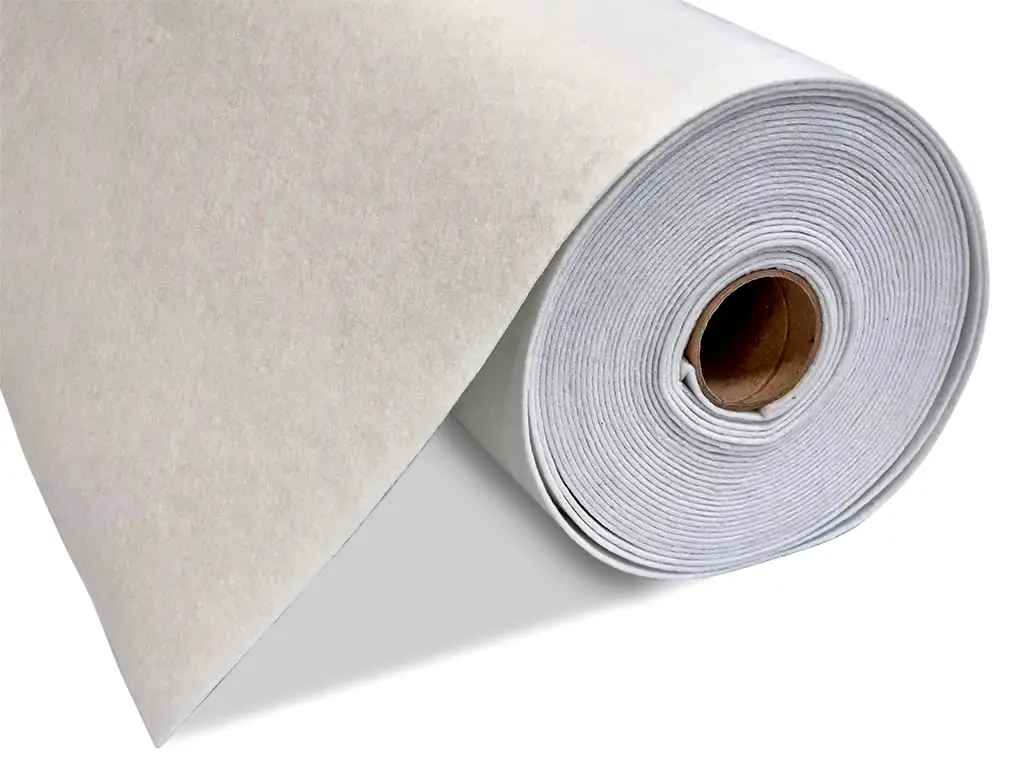Fetru la metru, pâslă albă cu grosime de 3 mm, 100 cm lățime - produs 100% din materiale reciclate