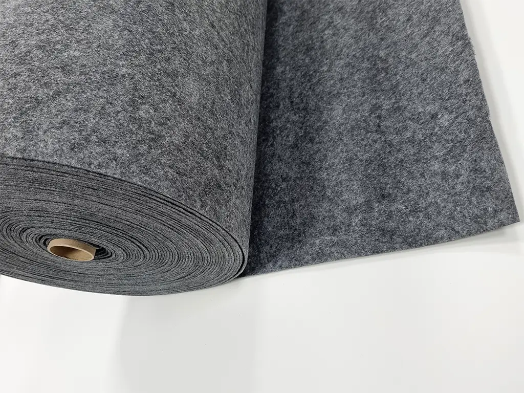 Fetru la metru, pâslă gri antracit cu grosime de 3 mm și lățimea de 90cm - produs 100% din material reciclat