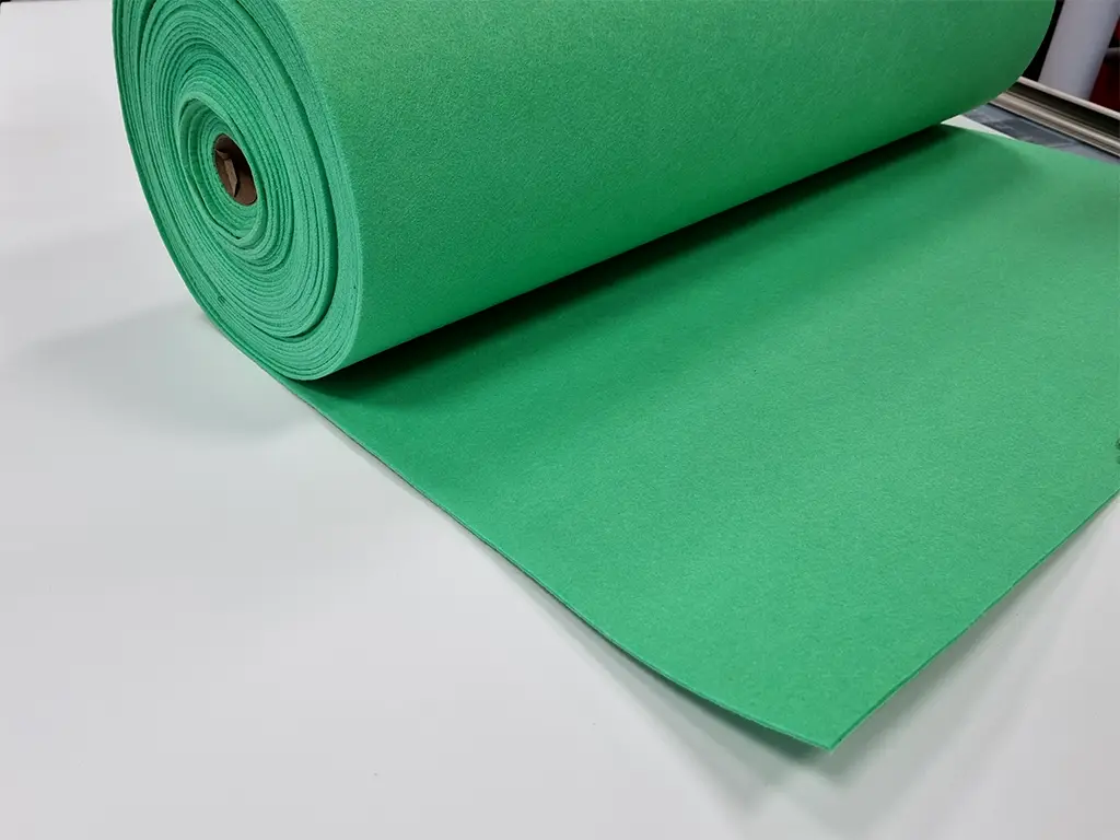 Fetru la metru, pâslă verde mentă, cu grosime de 3 mm, 90 cm lățime - produs 100% din materiale reciclate