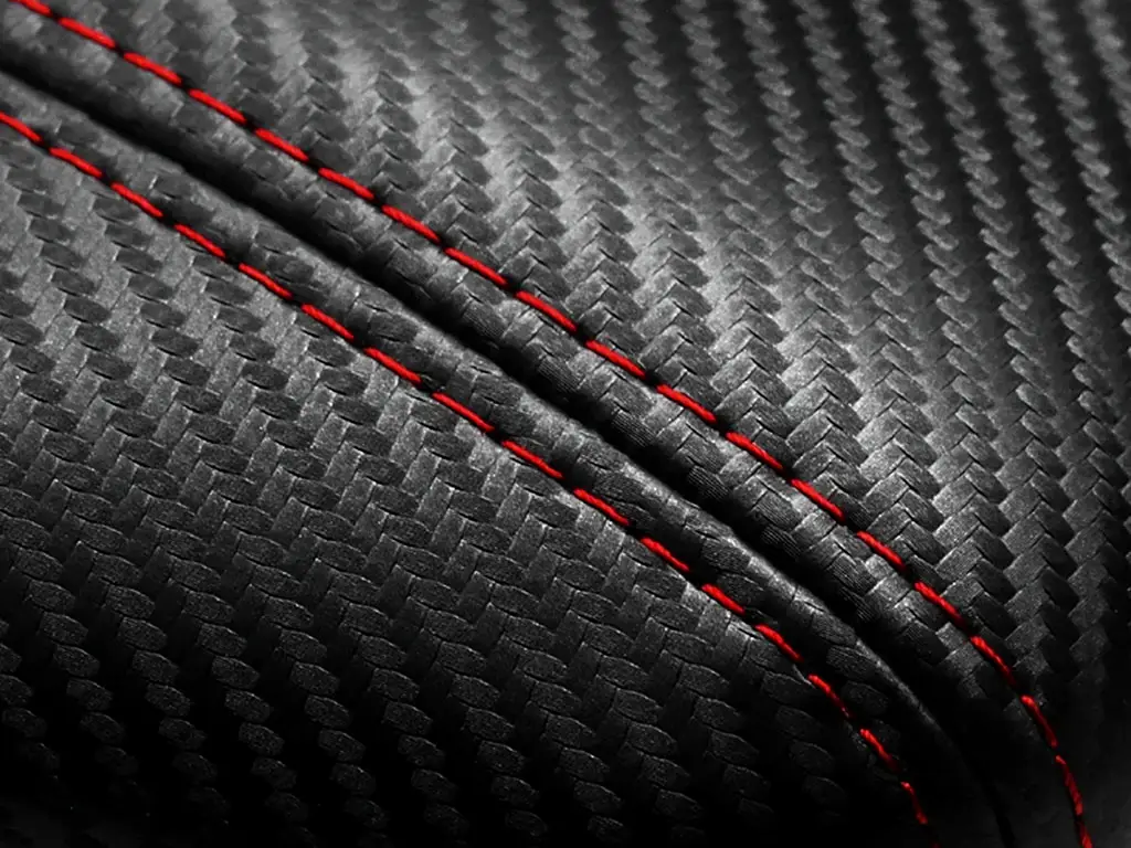 Piele artificială neagră embosată tip carbon 3D pe suport textil din microfibră, fară adeziv, 138 cm lațime