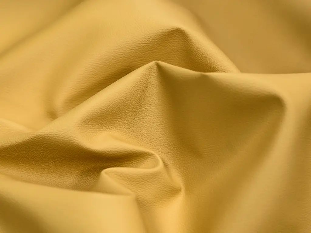 Piele ecologică culoare galben narcisă cu aspect natural, moale și flexibilă, fără adeziv, grosime 0,8 mm, lățime 140 cm
