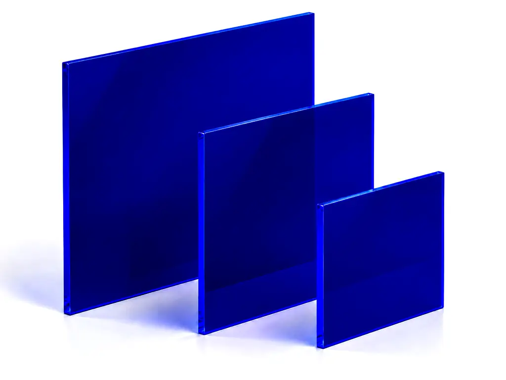 Placă acril albastru lucios, 3 mm, 80 x 80 cm
