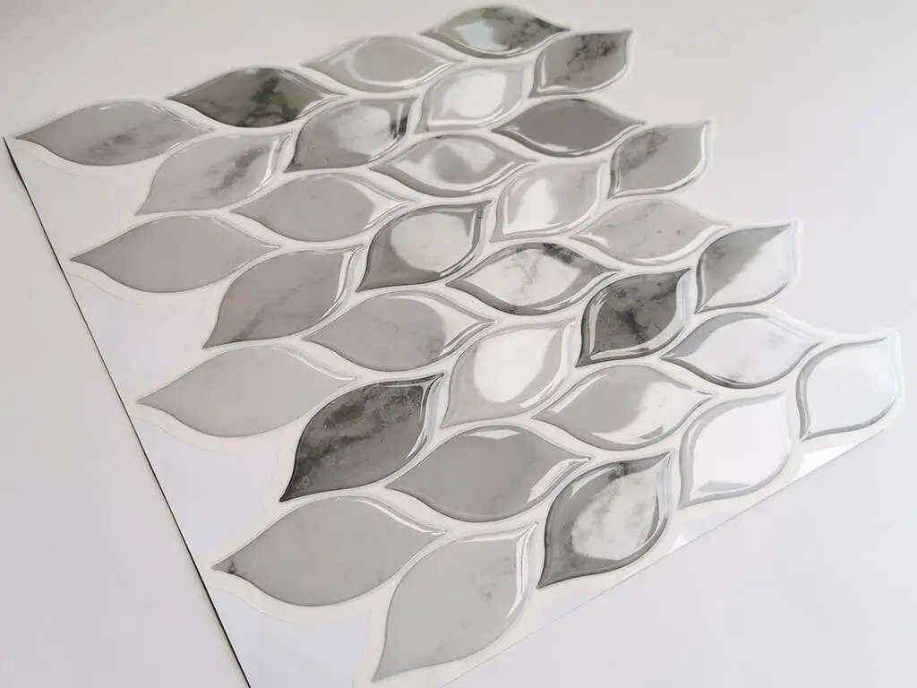 Faianţă autoadezivă 3D Smart Tiles, Folina, Leaf gri - set 10 plăci