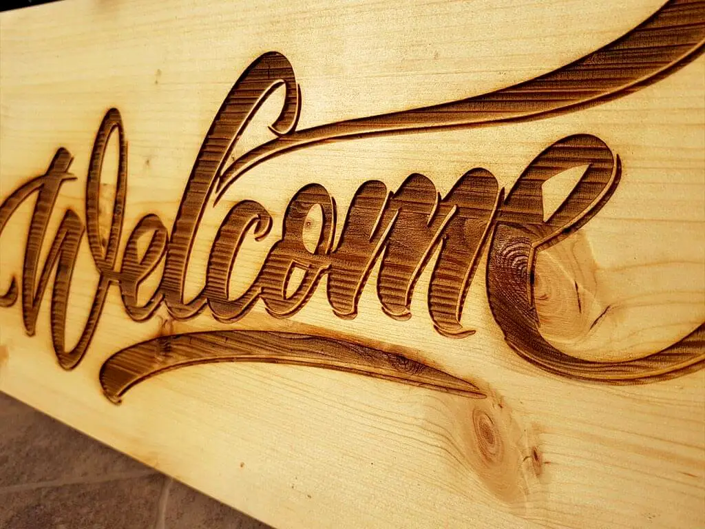 Decoraţiune din lemn gravat Welcome