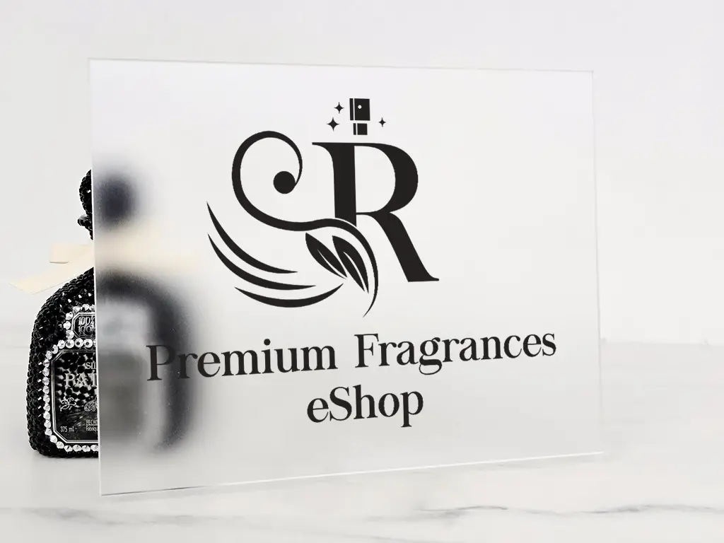 Plăcuță personalizată model din acril mat cu print UV pentru birouri, spații comerciale, firme și instituții, distanțiere incluse