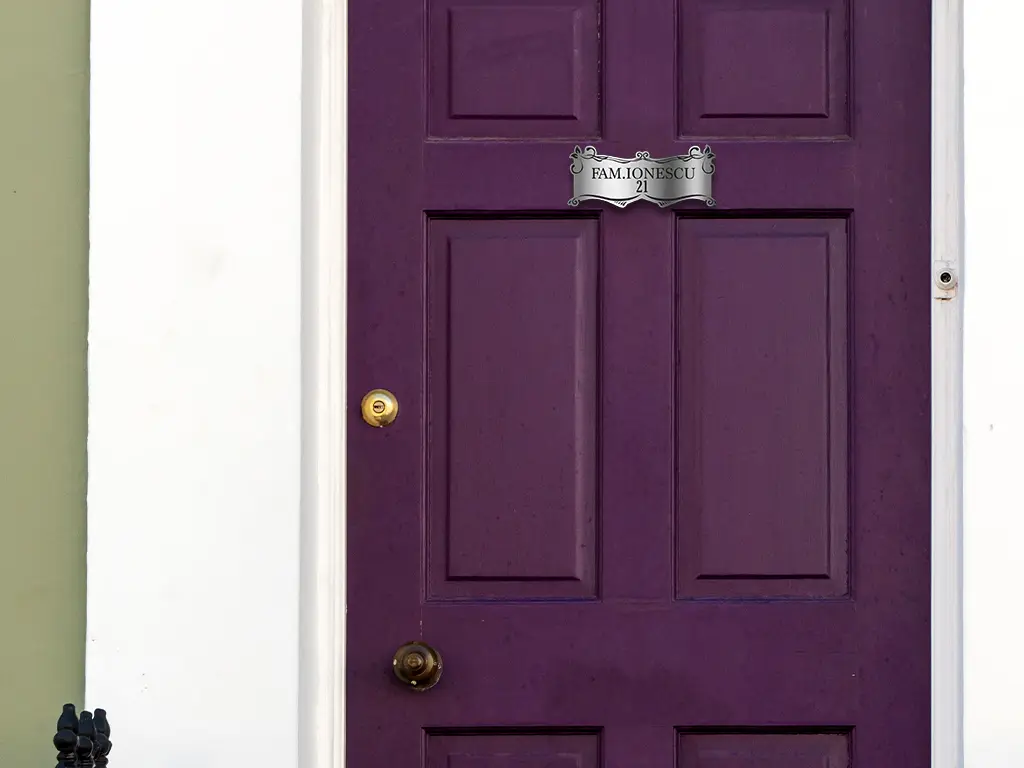 Plăcuță gravată personalizată pentru ușă cu numele dumneavoastră de familie, 15x6 cm
