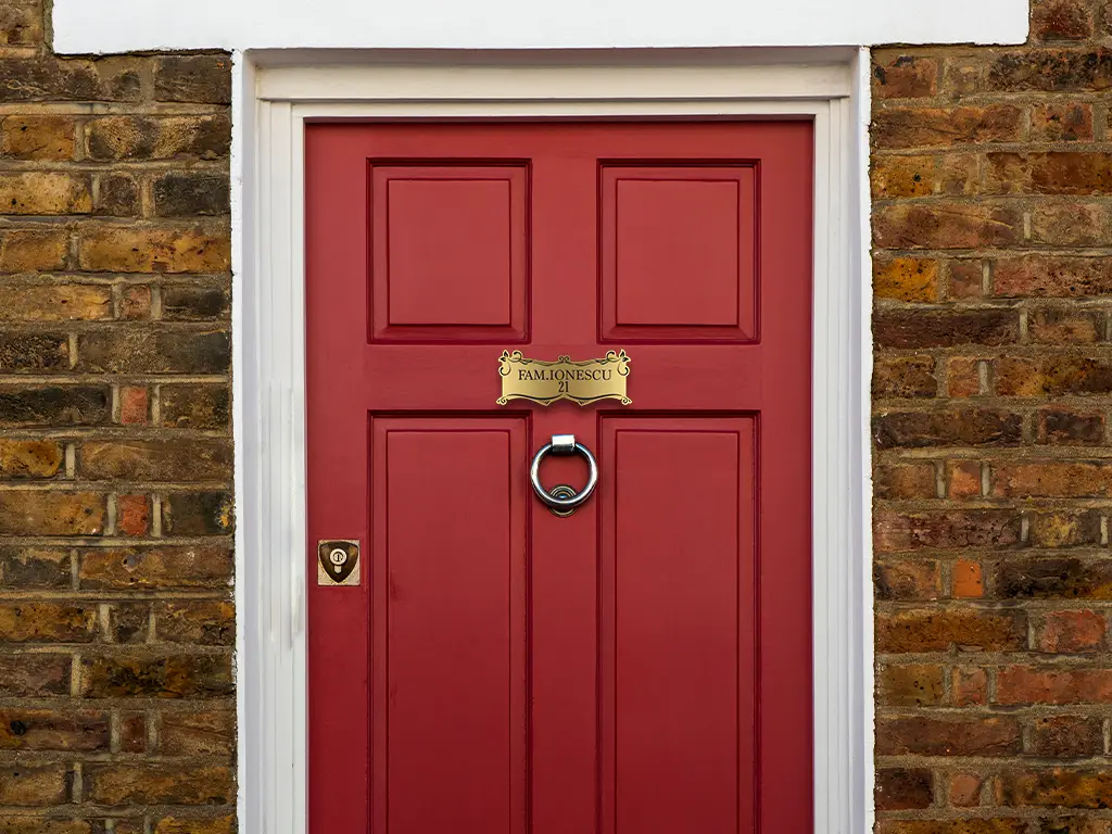 Plăcuță gravată personalizată pentru ușă cu numele dumneavoastră de familie, 15x6 cm