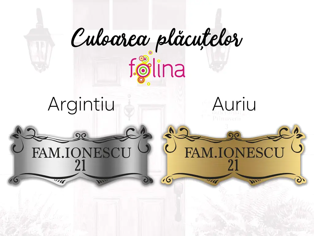 Plăcuță gravată personalizată pentru ușă cu numele dumneavoastră de familie, 15x6 cm