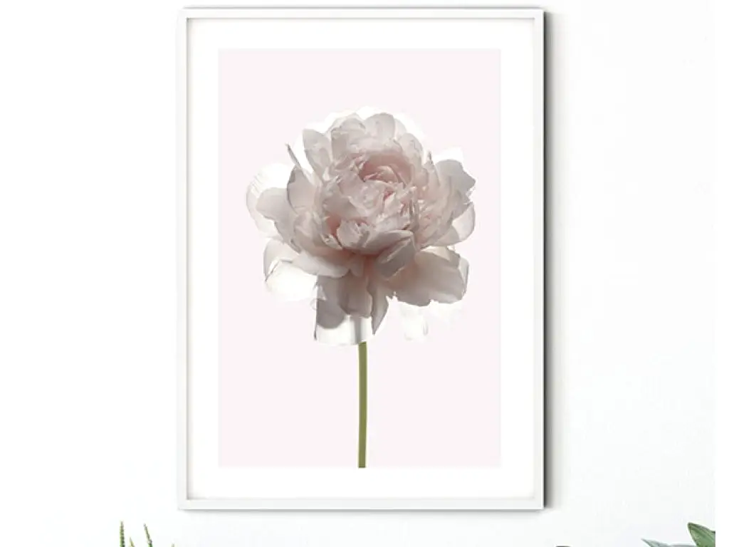 Set cadou Folina - vază ceramică, buchet plante artificiale, poster digital în ramă