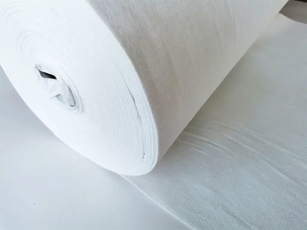 Fetru la metru, pâslă albă  cu grosime de 1 mm, cu lățimea de 90cm - produs 100% din materiale reciclate