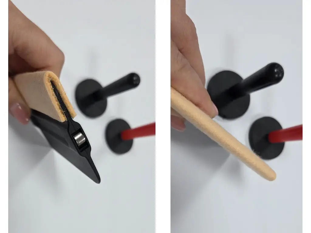 Racletă magnetică cu pâslă și 2 magneți fixare folie - set aplicare folie auto