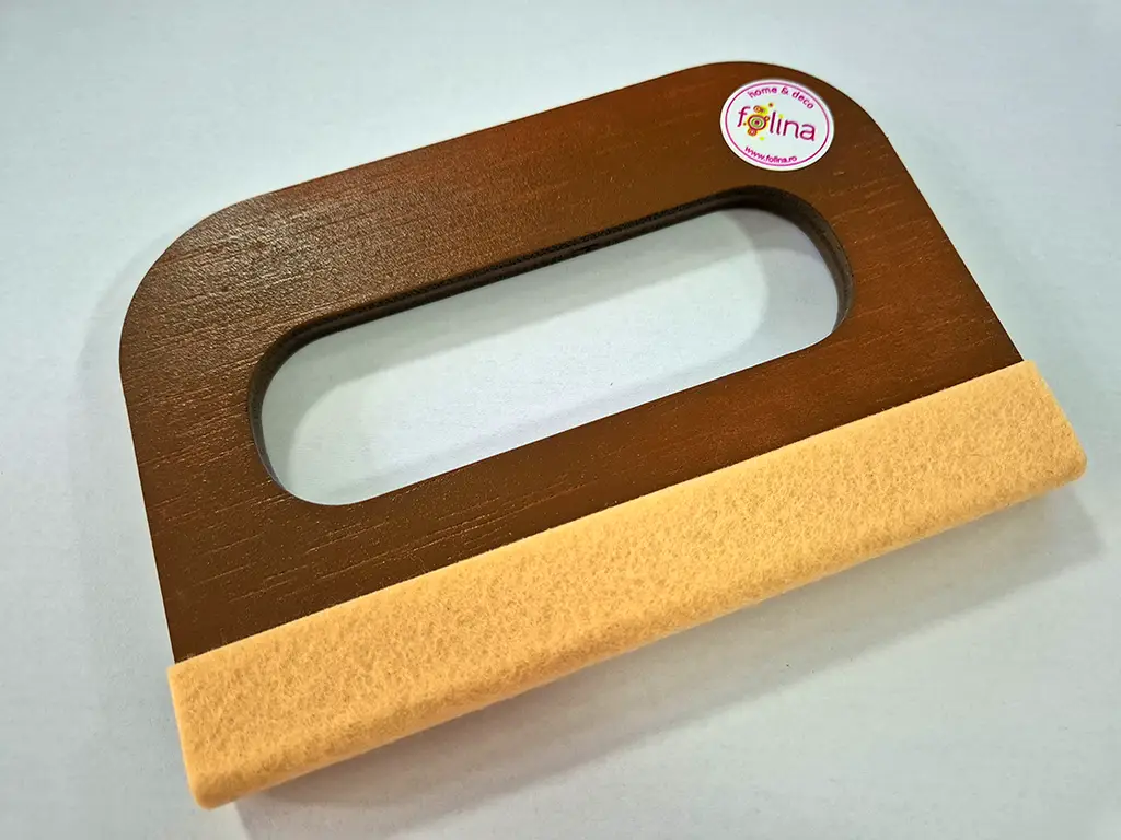 Racletă profesională din lemn cu cap din pâslă, dimensiune 10x15 cm