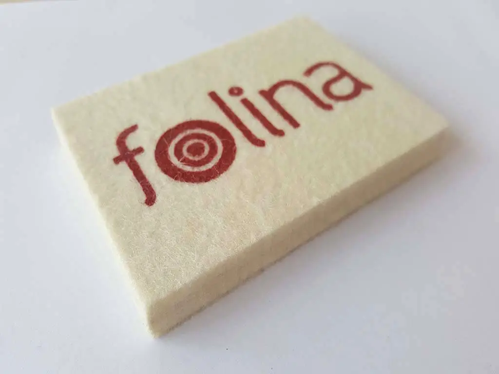 Racletă din lână, Folina, pentru aplicare autocolant şi stickere, 10 x 7 cm