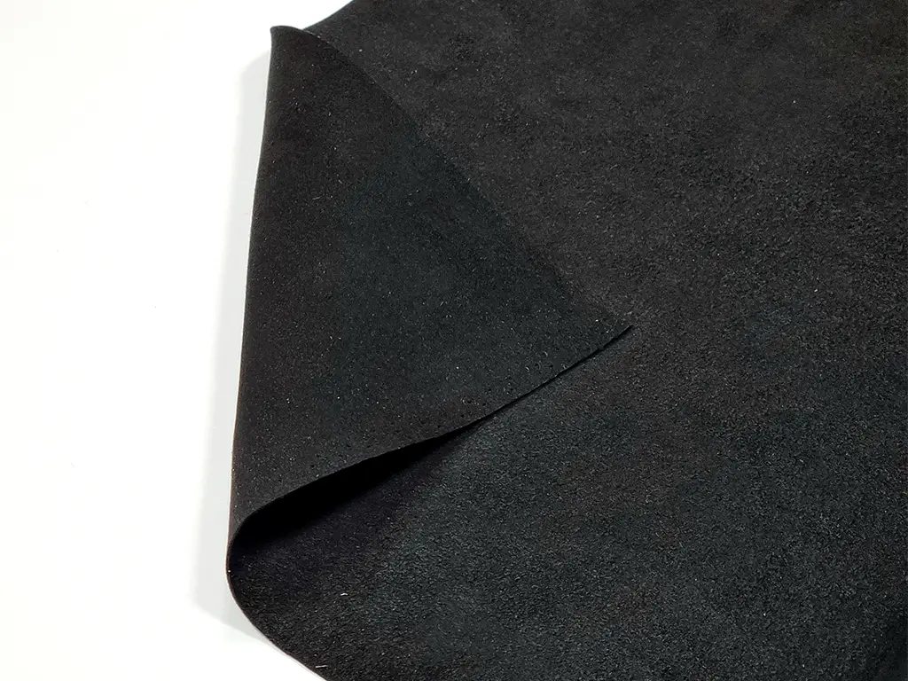 Piele ecologică, culoare neagră, imitație piele întoarsă, moale si flexibilă, 1mm grosime