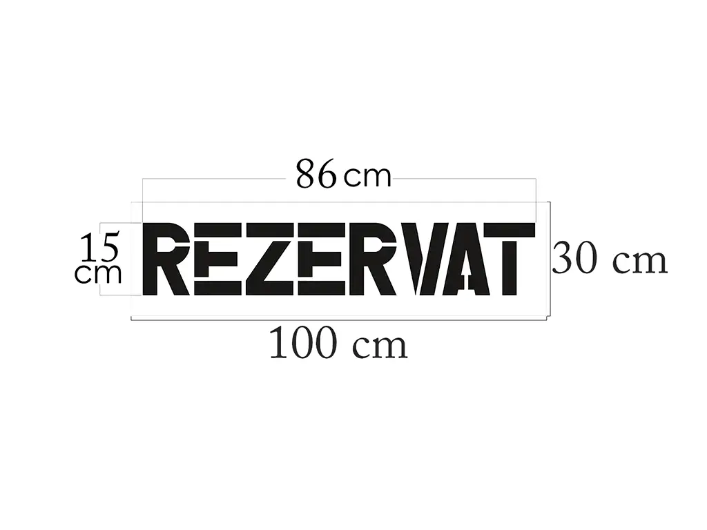 Șablon semnalizare Rezervat, pentru parcare