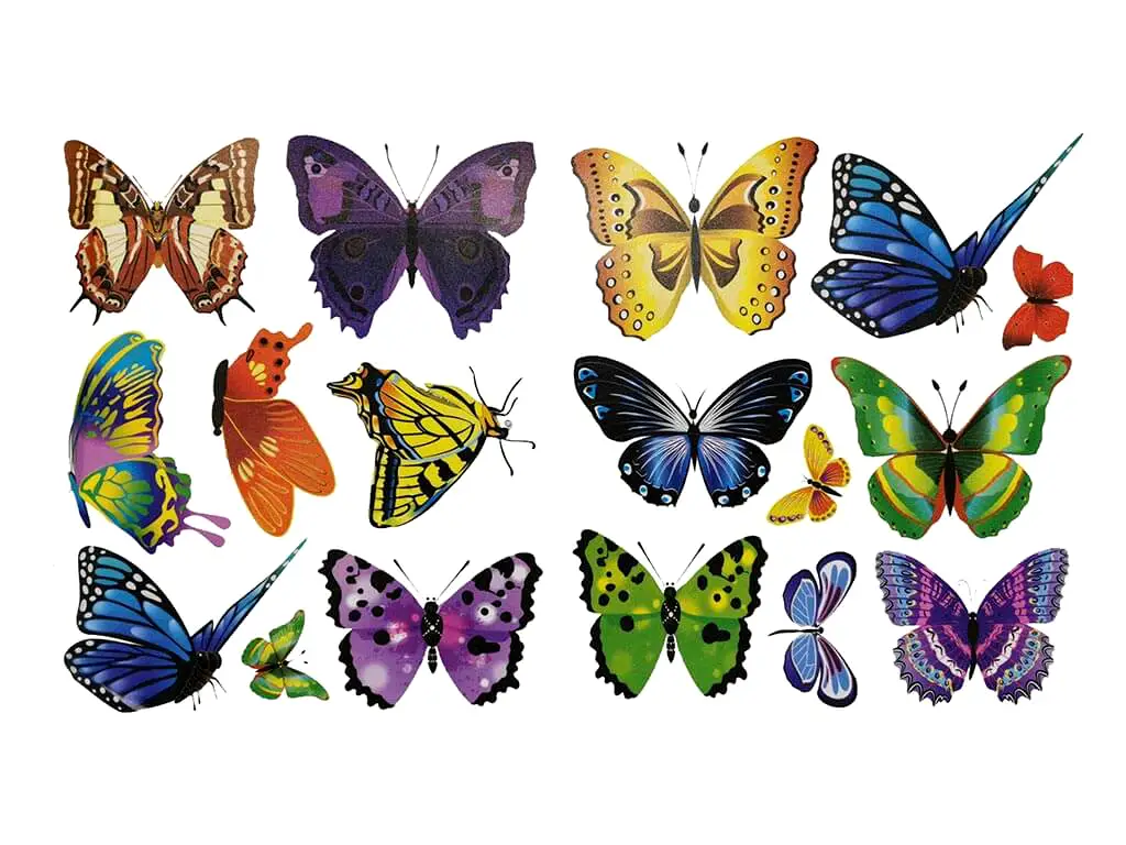 Set 17 stickere Fluturi coloraţi