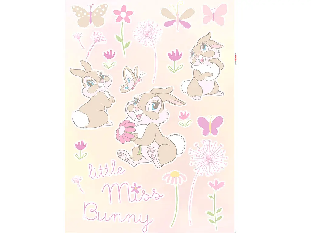 Stickere cameră fete, Little Miss Bunny, Komar, planşă de 50x70 cm