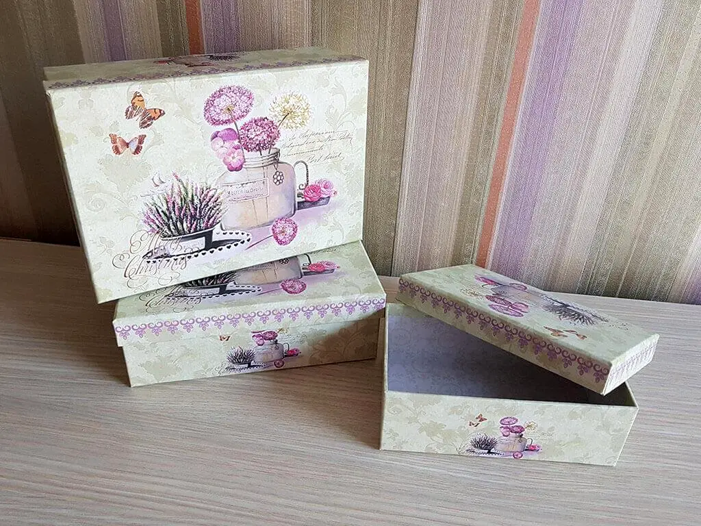 Set 3 cutii decorative Pink Blossom