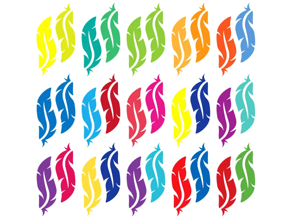 Set 30 stickere Pene colorate, autoadezive, multicolor