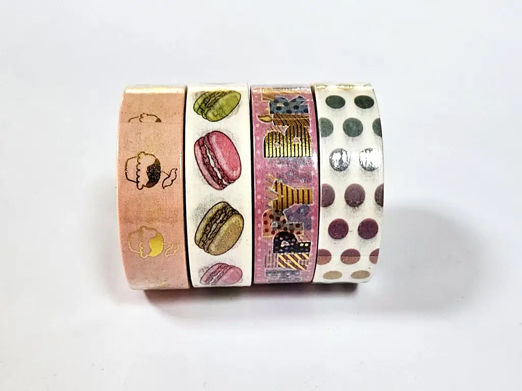 Set 4 role washi tape, benzi adezive colorate