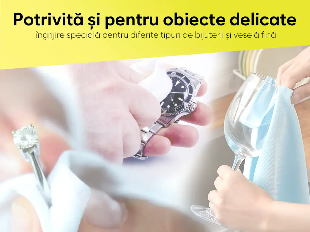 Set 5 lavete din microfibră ideale pentru suprafețele sensibile -  lentile, ecrane, bijuterii și veselă, dimeniune mare 40x40 cm, seturile conțin culori aleatorii