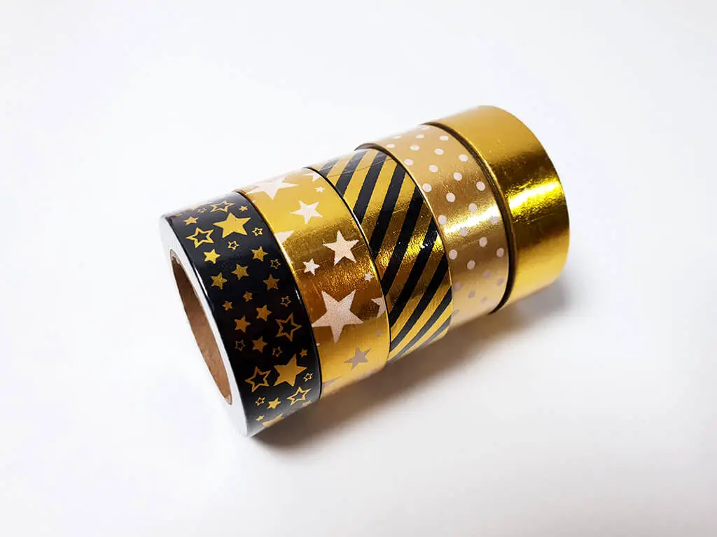 Set 5 Washi tape Gold