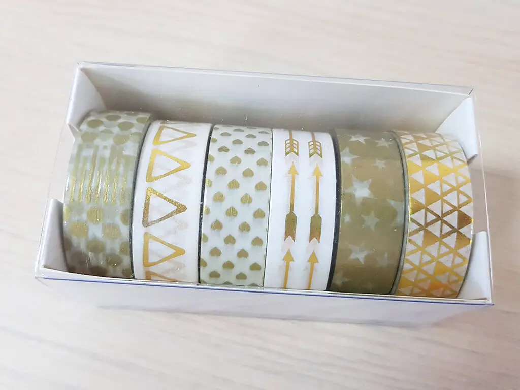 Set 6 Washi Tape Gold design, Folina, cu modele aurii