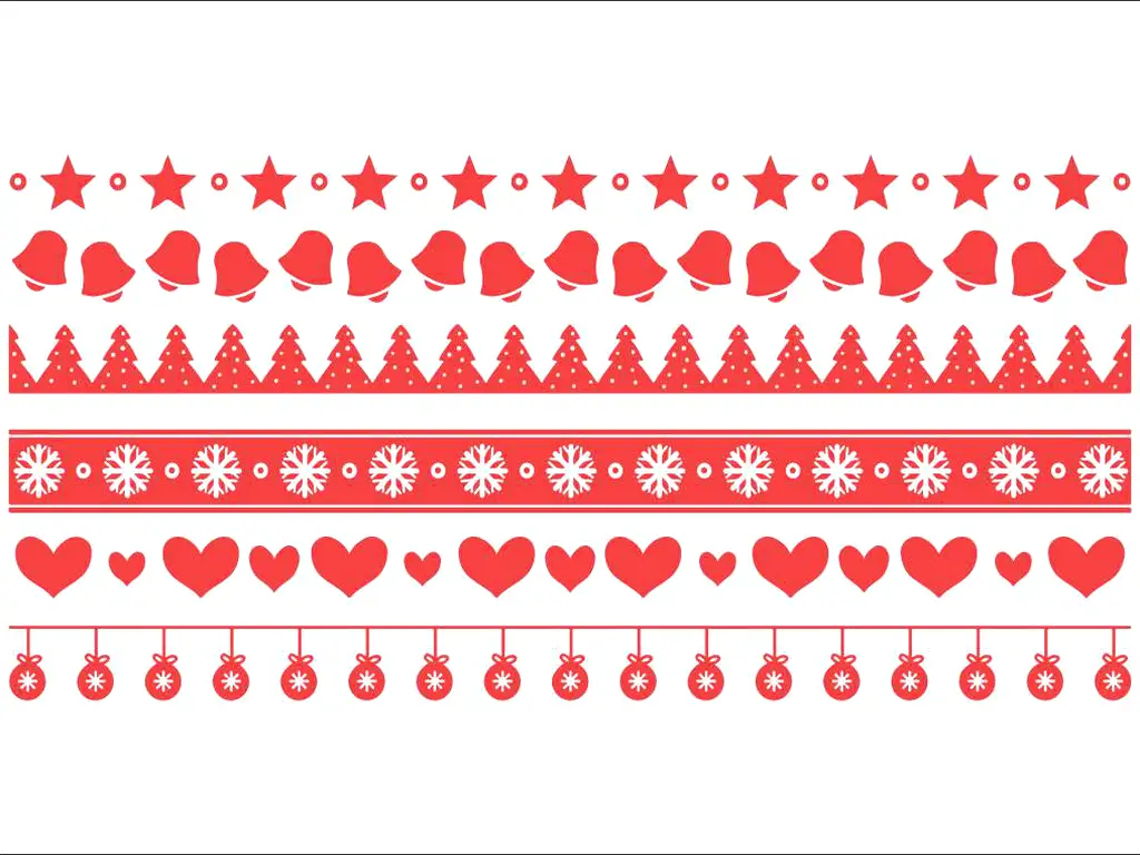 Set borduri autoadezive roşii Crăciun