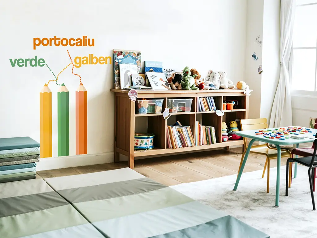 Sticker Culori, Folina, autoadeziv, multicolor, planșă medie, racletă de aplicare inclusă