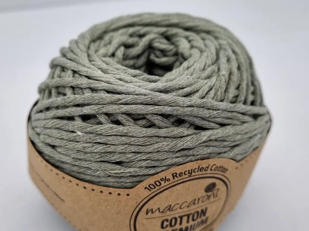 Sfoara bumbac gri inchis, Maccaroni Cotton Premium, fir de 2 mm grosime, 100g