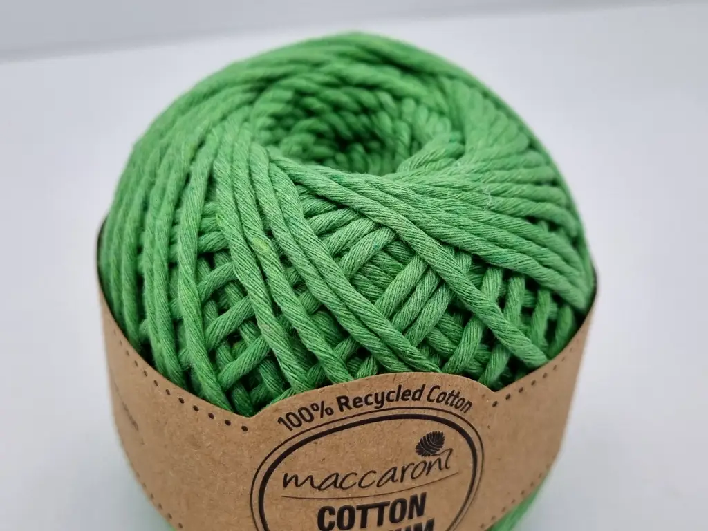 Sfoara bumbac verde, Maccaroni Cotton Premium, fir de 2 mm grosime, 100g