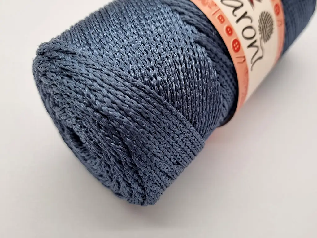 PP Macrame, şnur gri petrol, 2-3 mm grosime