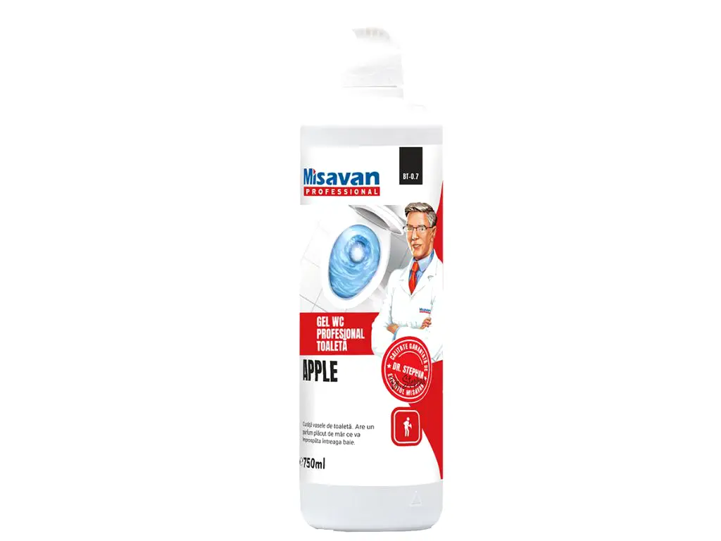Soluție curățare toaletă, Misavan WC Apple Gel, 750 ml