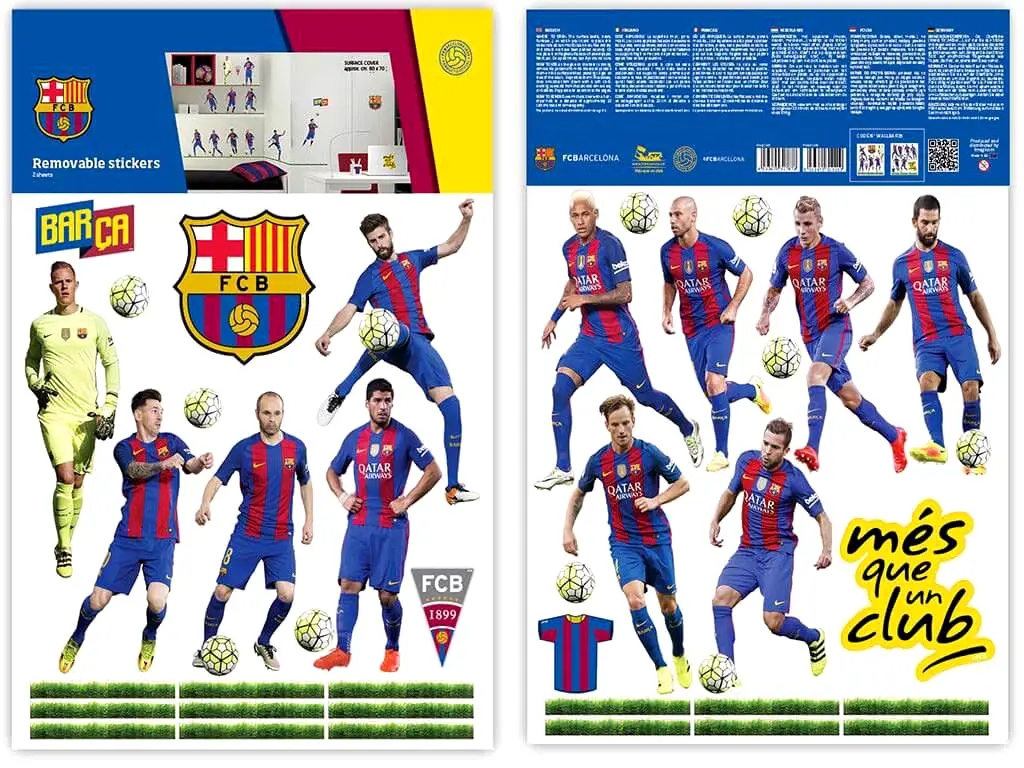 Sticker 11 fotbalişti FC Barcelona, Imagicom, autoadeziv