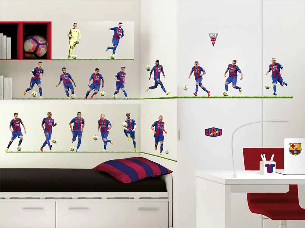 Sticker 16 fotbalişti FC Barcelona, Imagicom, autoadeziv