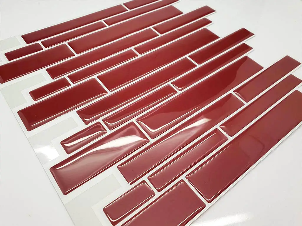 Faianţă autoadezivă 3D Smart Tiles, Folina, mozaic vişiniu - set 10 bucăţi