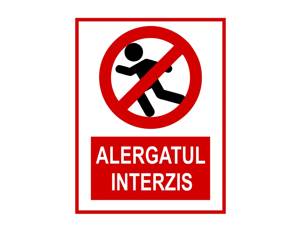 Sticker Alergatul interzis 15x23 cm