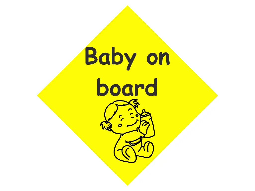 Sticker auto Baby on board Fetiţă - set de 2 bucăți, racletă de aplicare inclusă