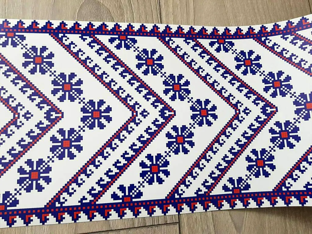 Set 3 Borduri decorative autoadezive, Folina, cu motive tradiţionale româneşti albastre, role de 20x100 cm 
