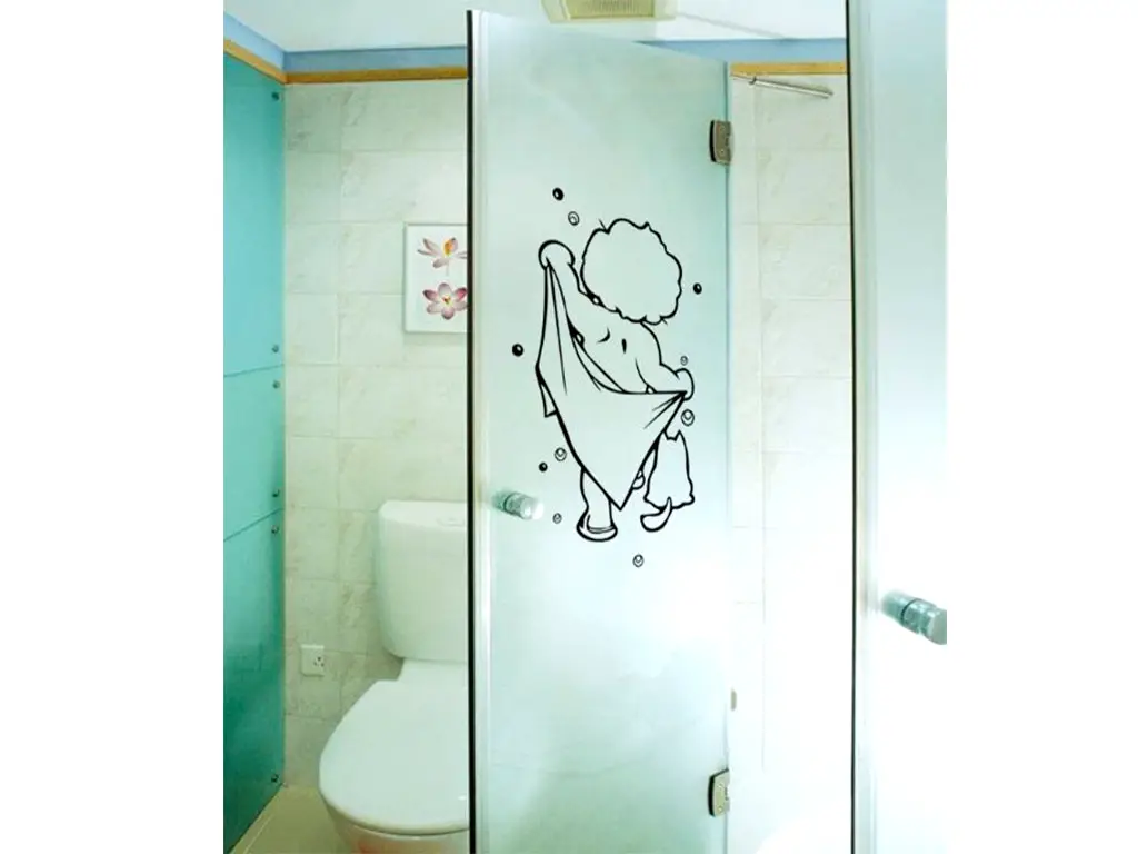 Sticker cabină duş, Folina, Bath time, 30x40 cm