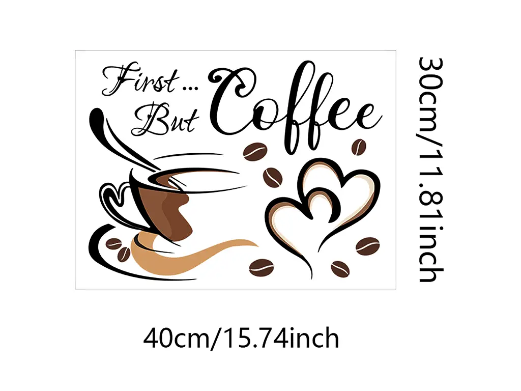 Sticker decorativ cafea – pentru bucătărie, cafenele și magazine de specialitate, 40x30 cm