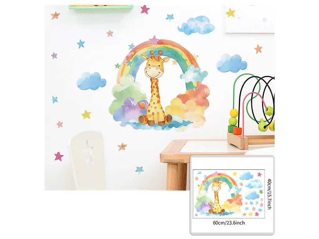 Sticker cameră bebe, Mica girafă, decor perete şi mobilă, 60x40 cm
