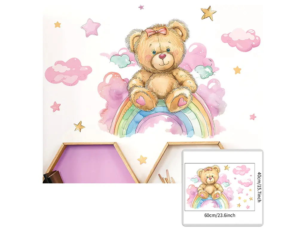 Sticker cameră bebe, ursuleţ, decor perete şi mobilă, 60x40cm