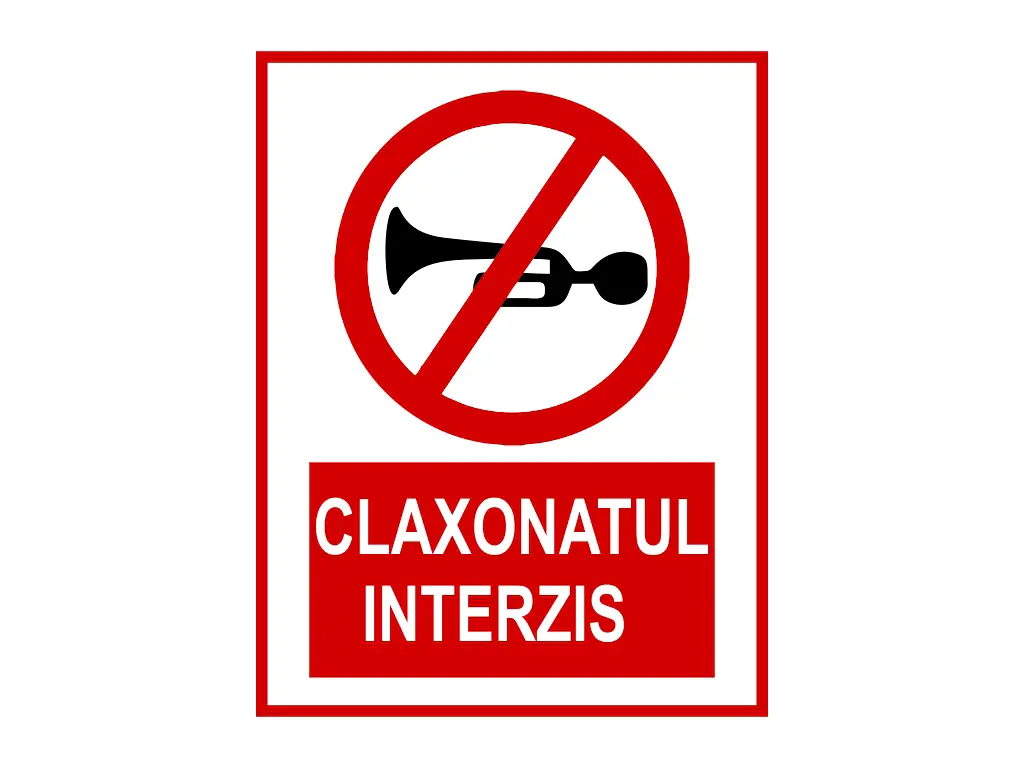 Sticker Claxonatul interzis 15x23 cm