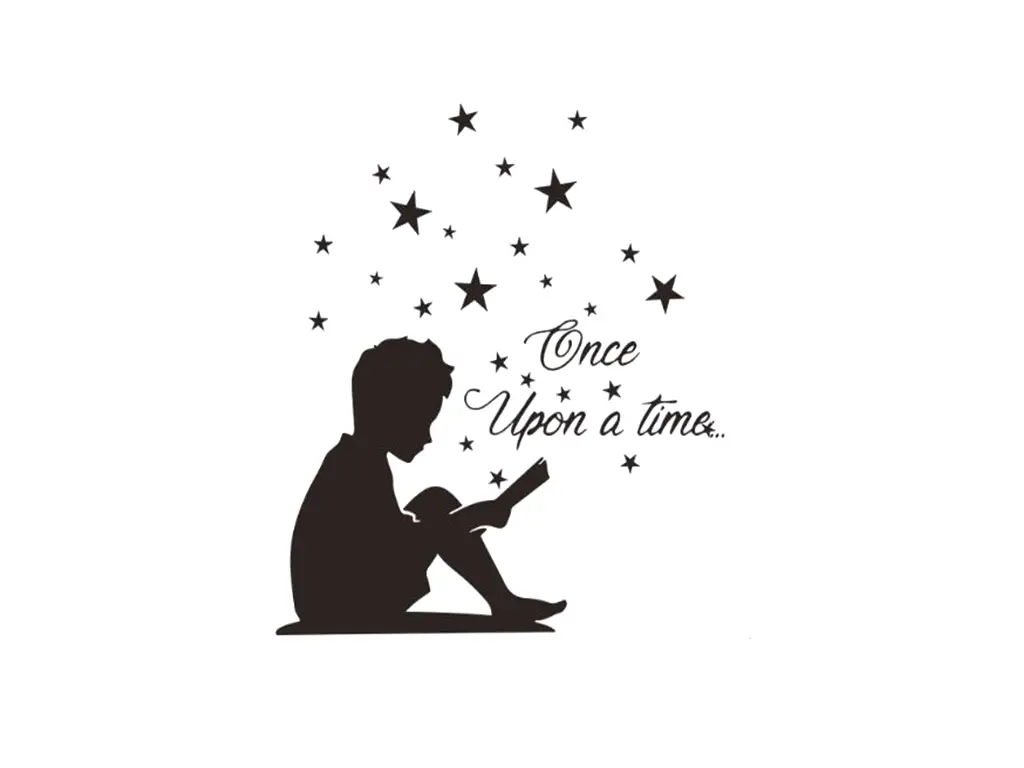 Sticker copii Once upon a time, negru, 25x55 cm