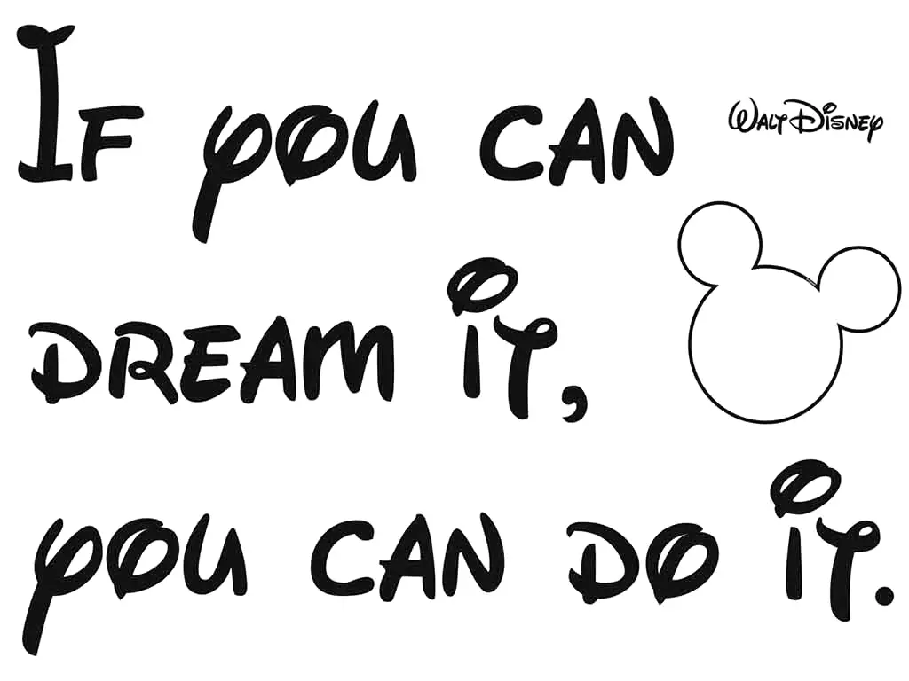 Sticker mesaj motivaţional Disney You can do it, Komar, negru